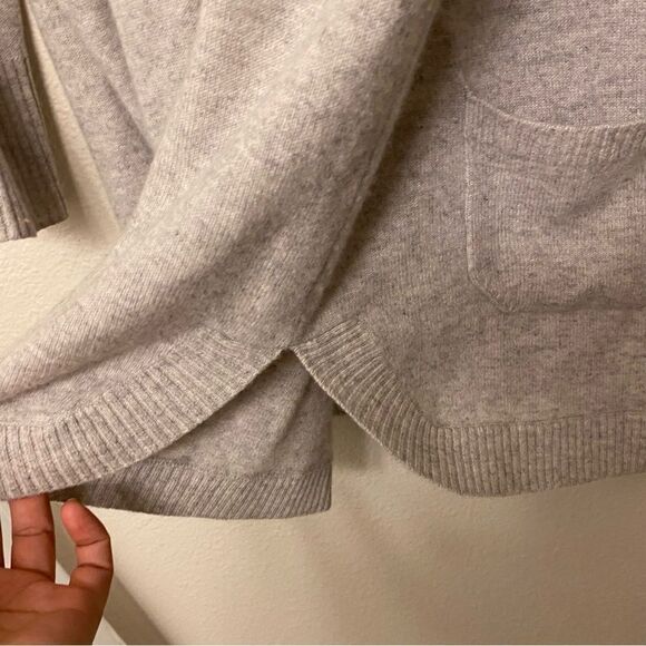 M&S Mark and Spencer relaxed open front gray 100% cashmere cardigan sweater 12/M - Picture 7 of 13